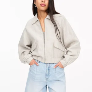 100% linen bomber jacket