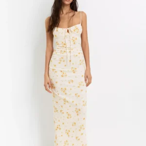 Floral crepe midi dress