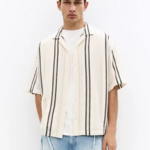 Striped crochet shirt